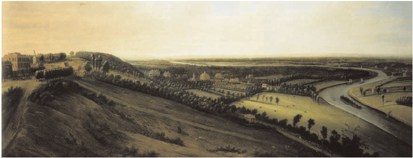 View from Richmond Hill towards Ham and Petersham c.1720 by Leonard Knyff